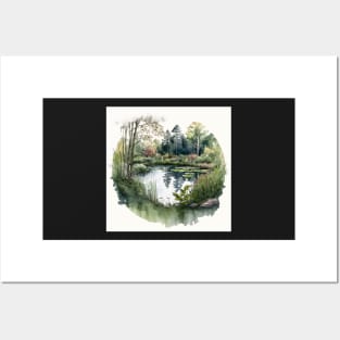 Coy Pond Watercolors Posters and Art